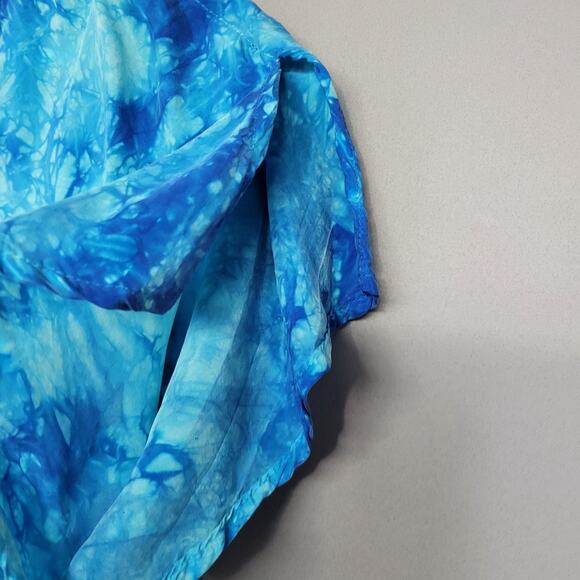 C&C California Cover Dress Womens M Blue Tye Dye Drawstring Short Sleeves New - Picture 5 of 14